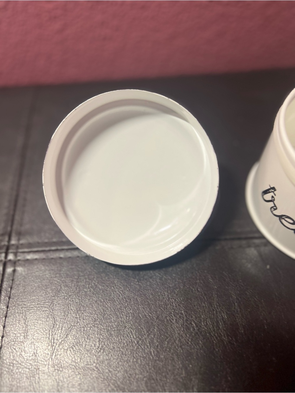 AuldHome Design Enamelware Cat Treat Container Small White Rustic Pet Treats Jar - Picture 8 of 9